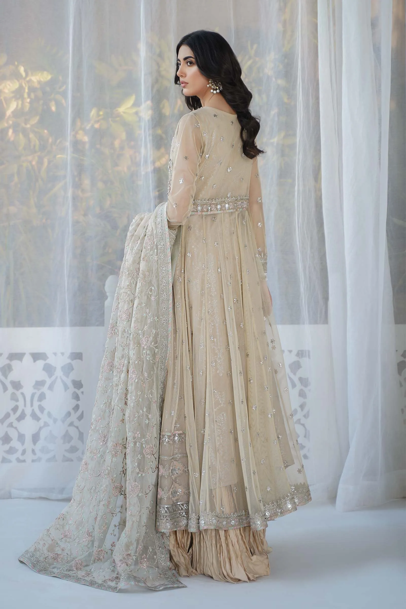 3 Piece Embroidered Net Suit | SF-EF24-18