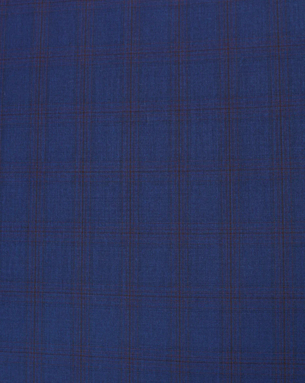 Blue And Orange Checks Woolen Suiting Fabric