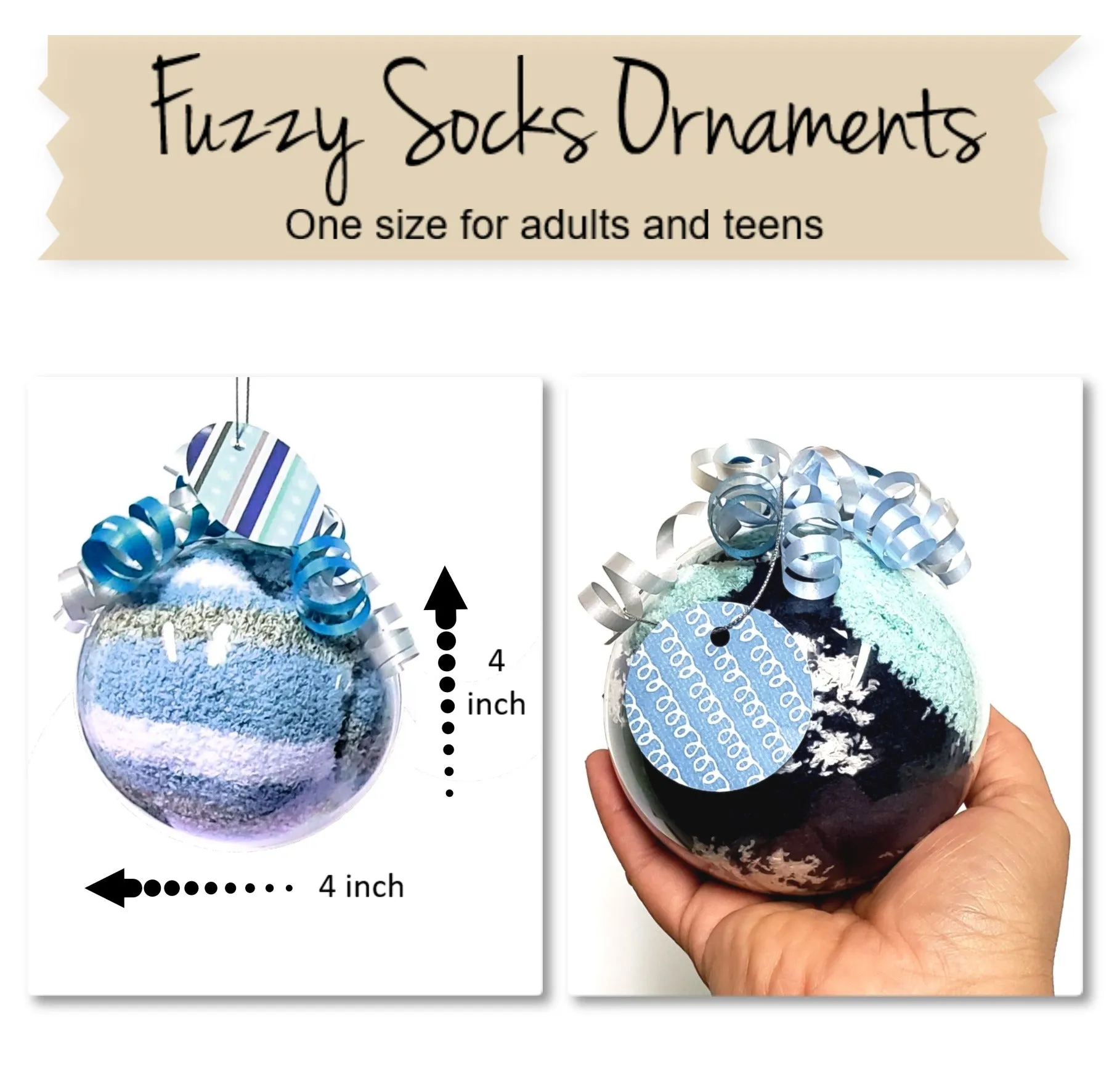 Blue Christmas Socks Ornament