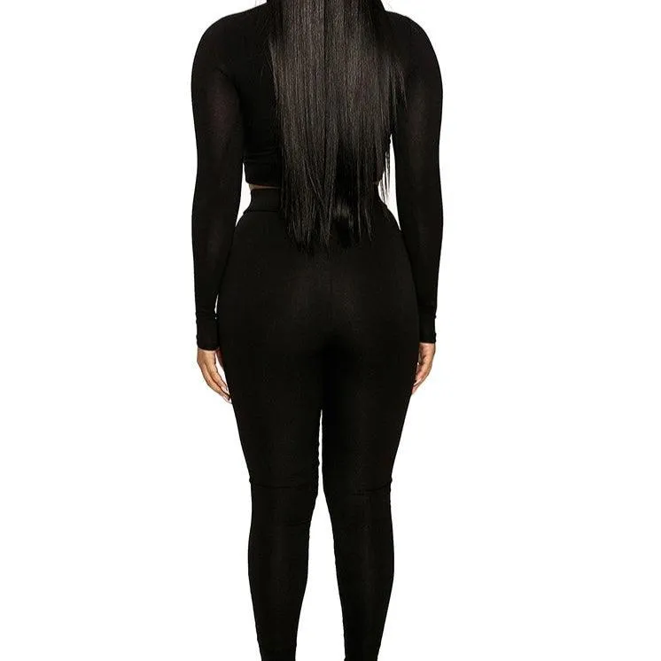 Bobbie Long Sleeve Crop Top & High Waist pants Set