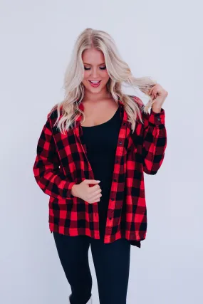 Bruno Buffalo Plaid Shacket- Red