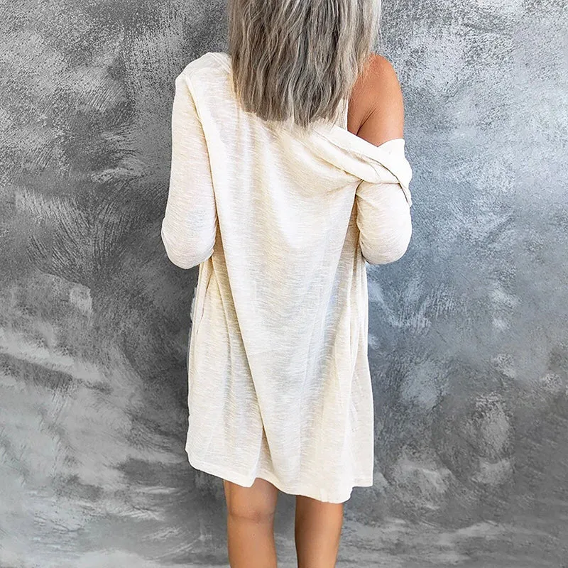 Casual Solid Color Long Sleeve Cardigan