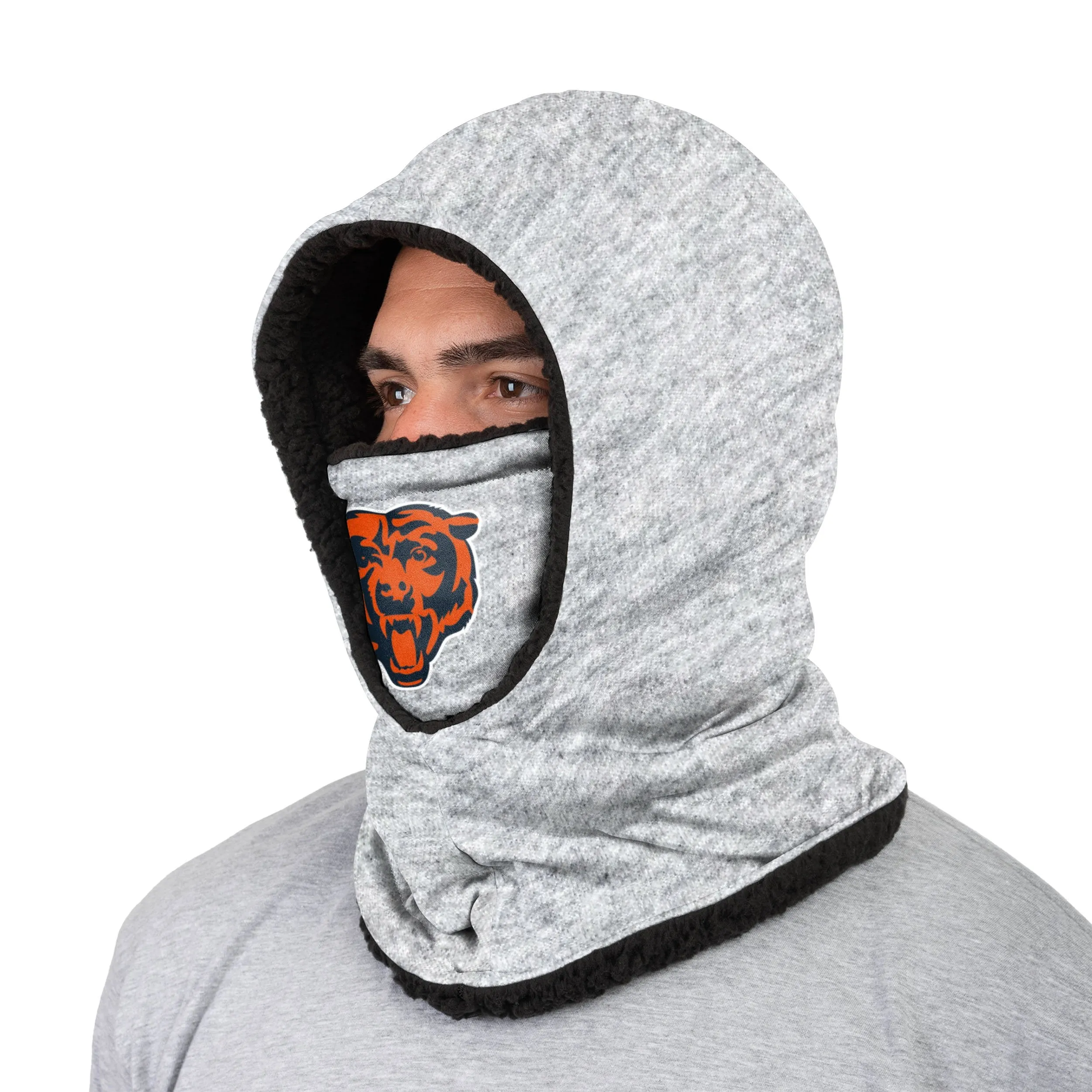 Chicago Bears NFL Heather Grey Big Logo Hooded Gaiter