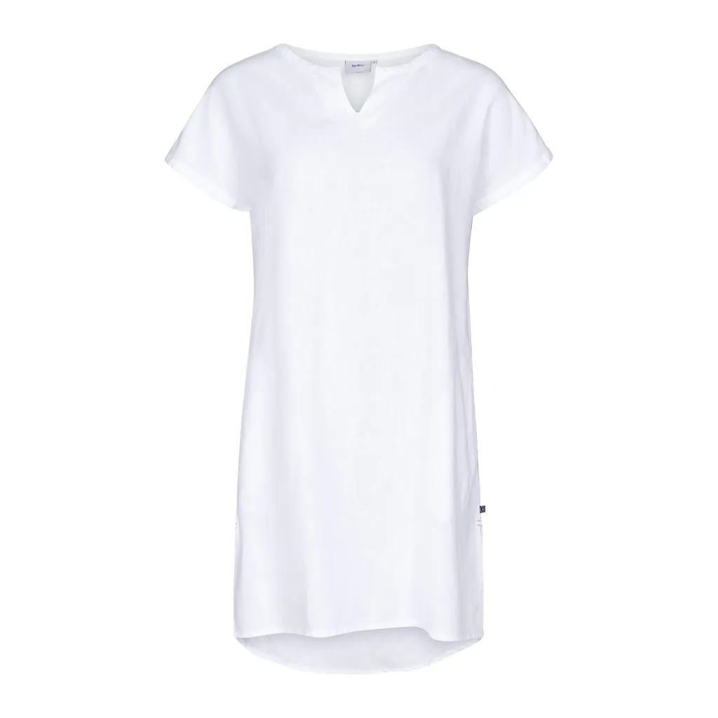 Columbine Cotton Linen Tunic Dress - White