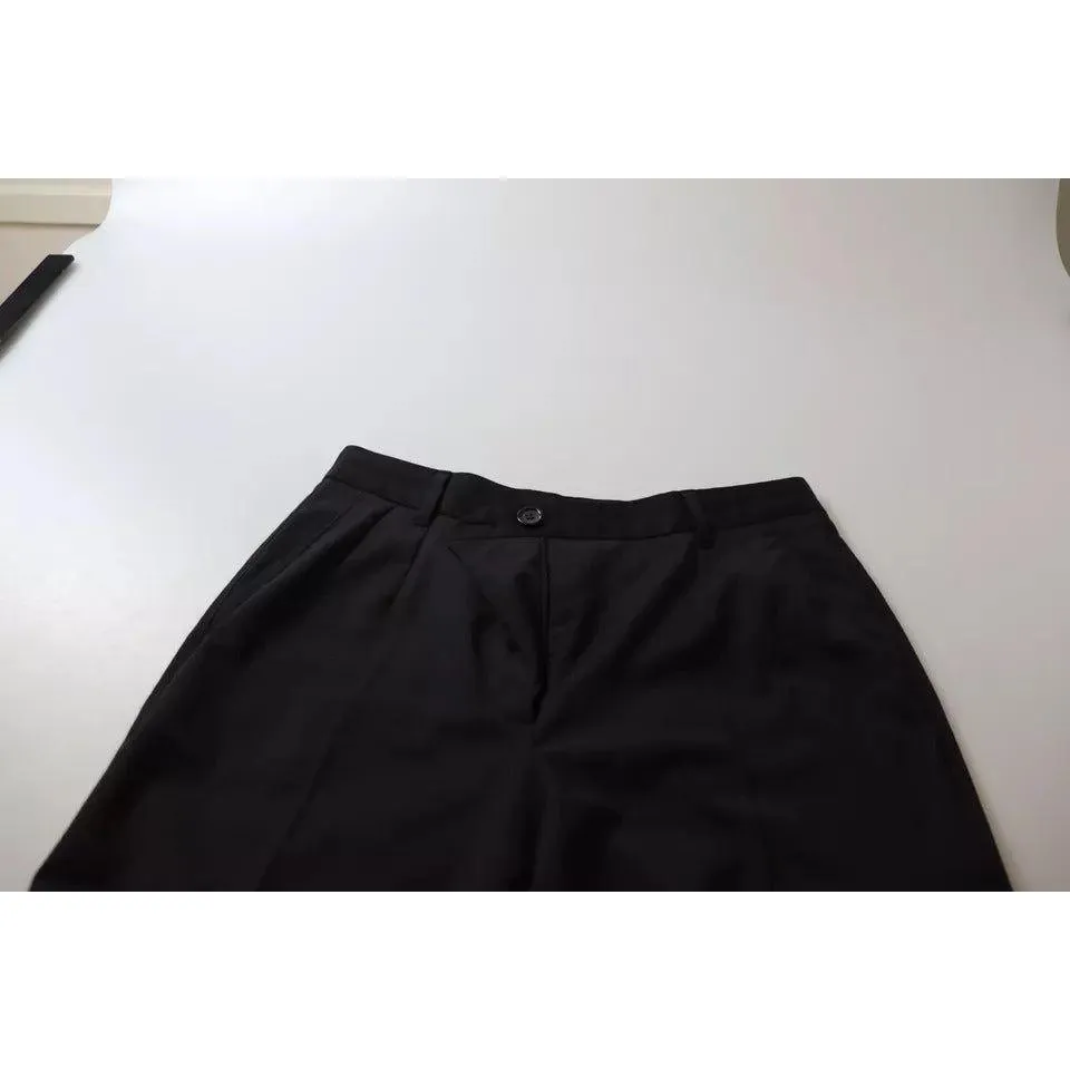 Dolce & Gabbana Black High Waist Tapered Trouser Pants