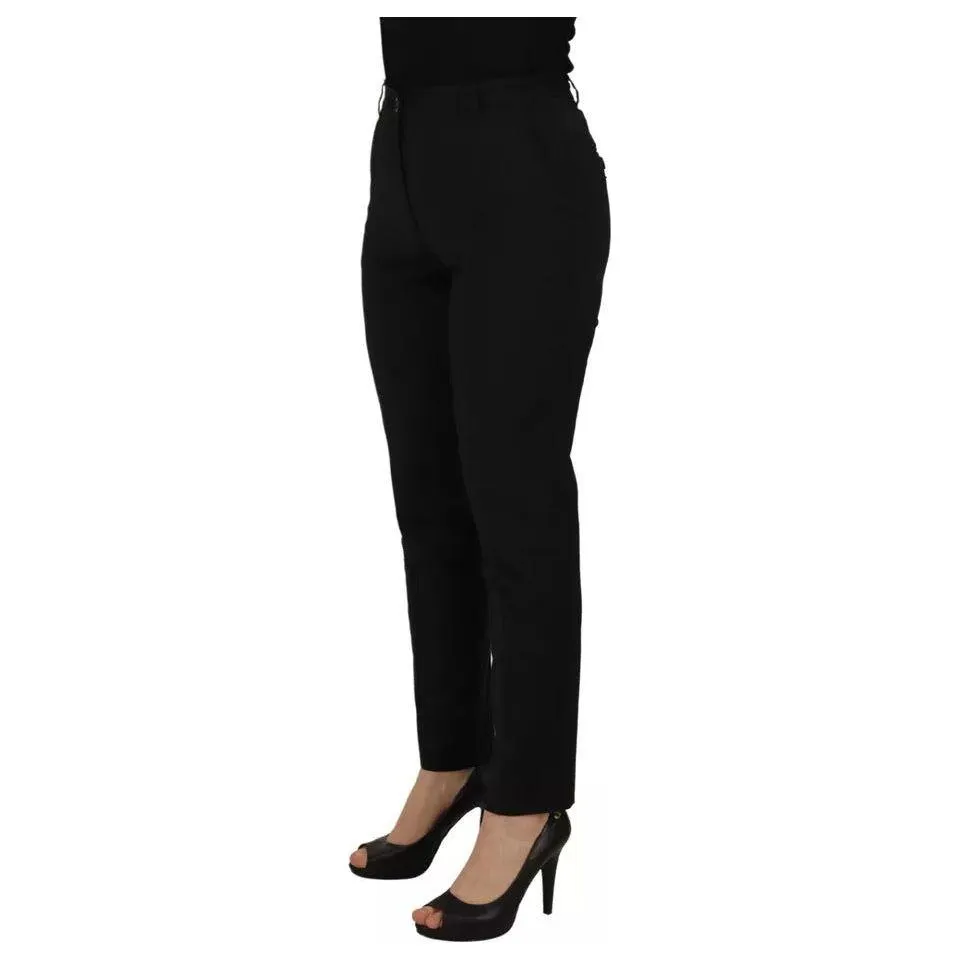 Dolce & Gabbana Black High Waist Tapered Trouser Pants