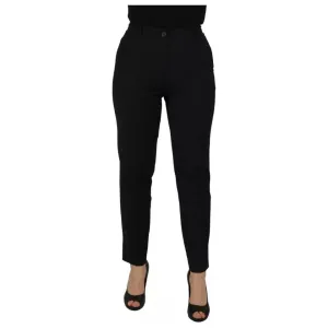 Dolce & Gabbana Black High Waist Tapered Trouser Pants