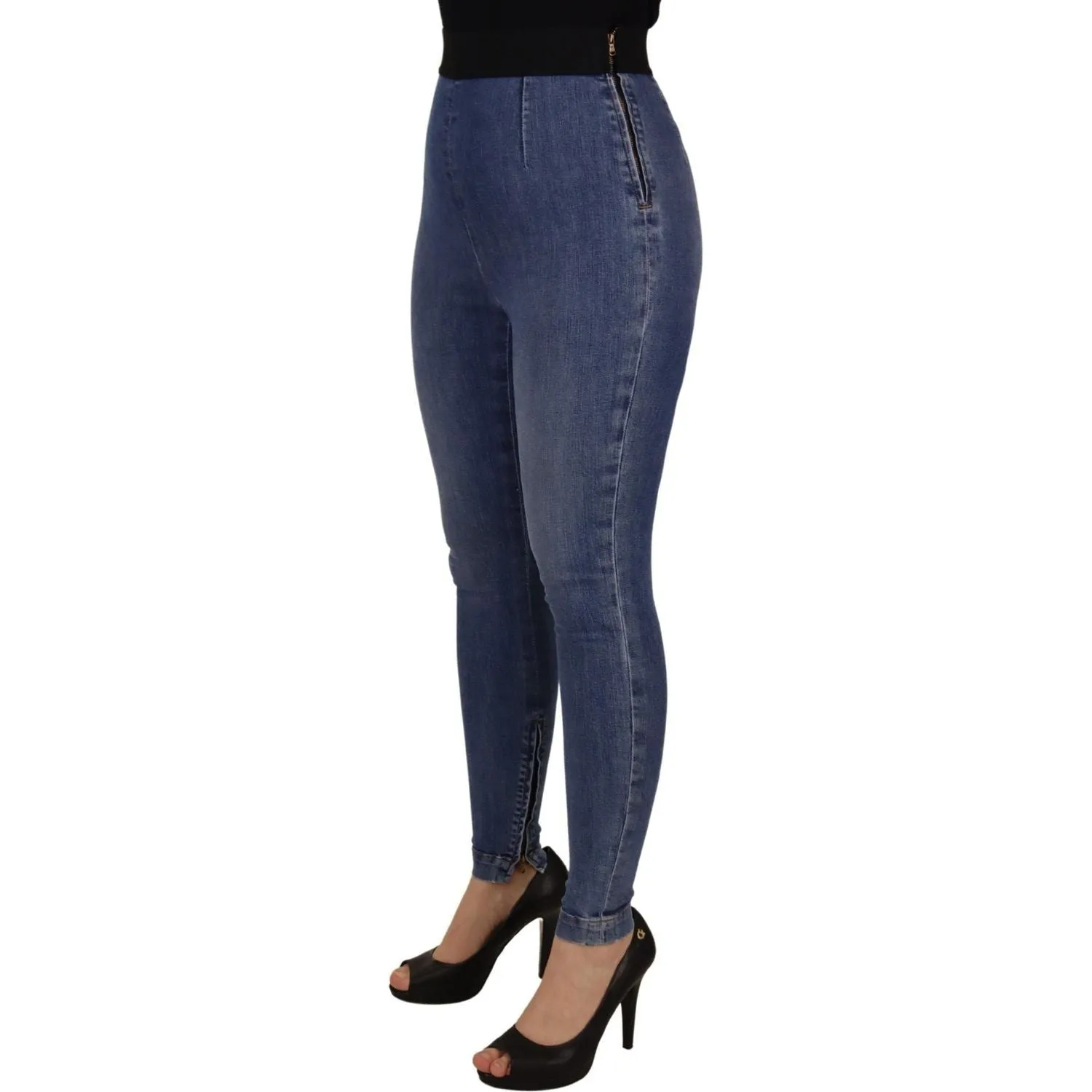 Dolce & Gabbana Blue High Waist Stretchable Skinny Pants Jeans