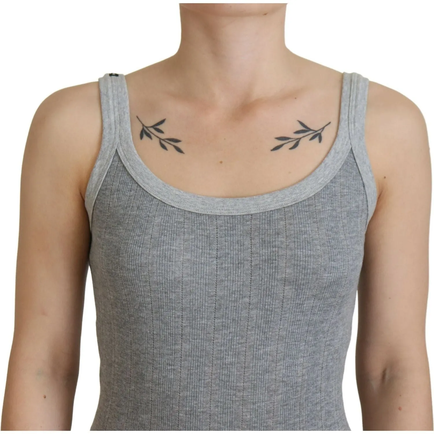 Dolce & Gabbana Chic Gray Sleeveless Modal-Cotton Top