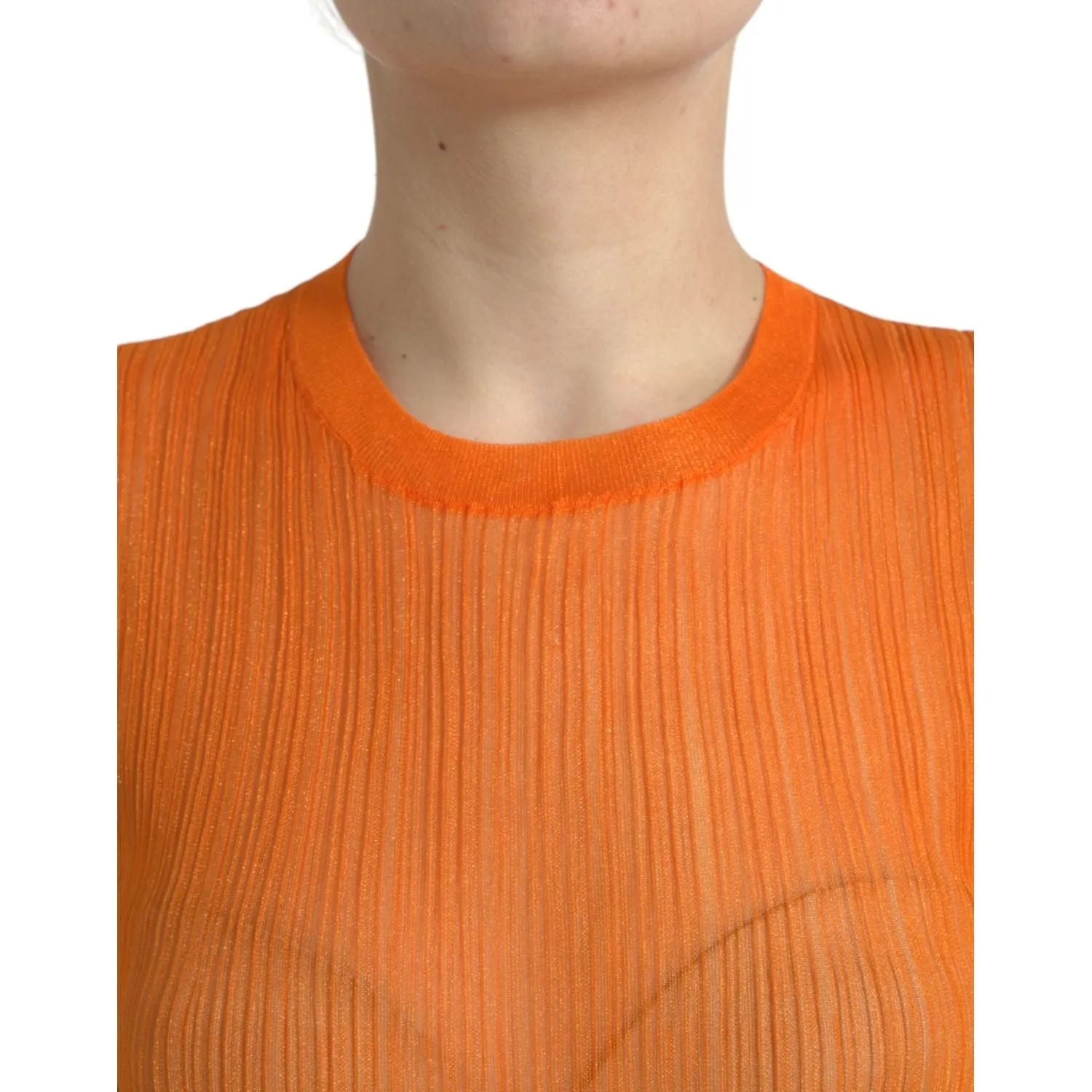 Dolce & Gabbana Chic Orange Crew Neck Tank Top