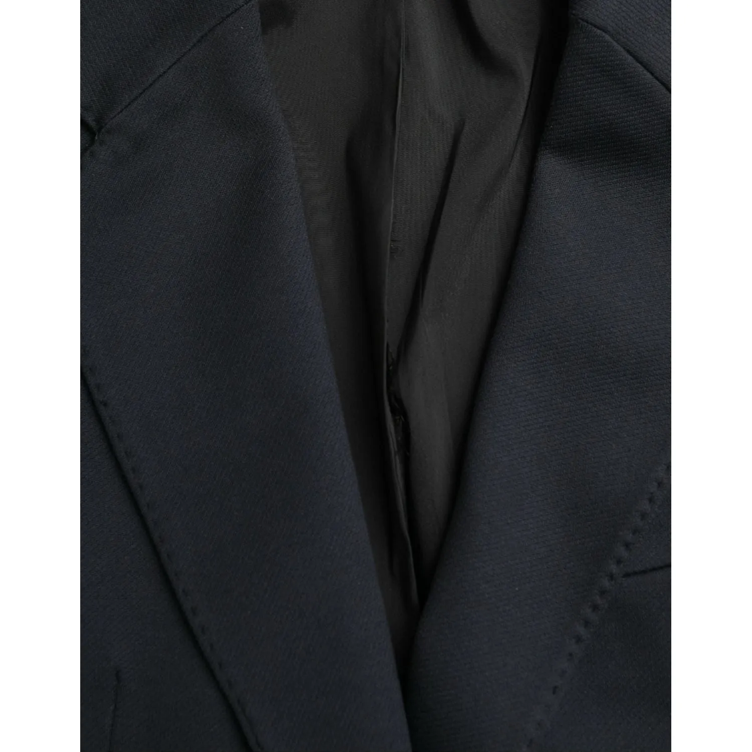 Dolce & Gabbana Dark Blue Cotton Single Breasted Coat Blazer