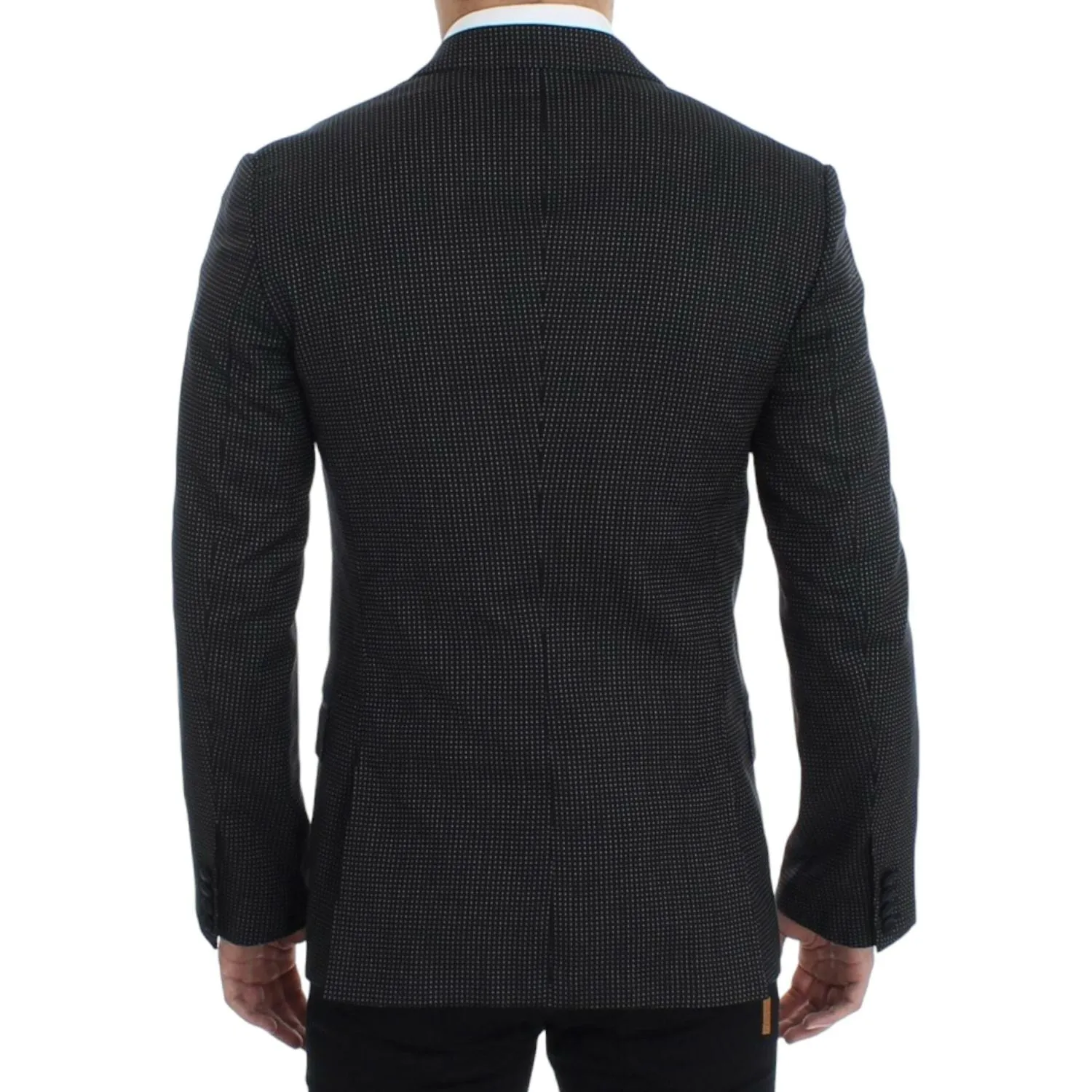 Dolce & Gabbana Elegant Black Polka Dotted Slim Fit Blazer