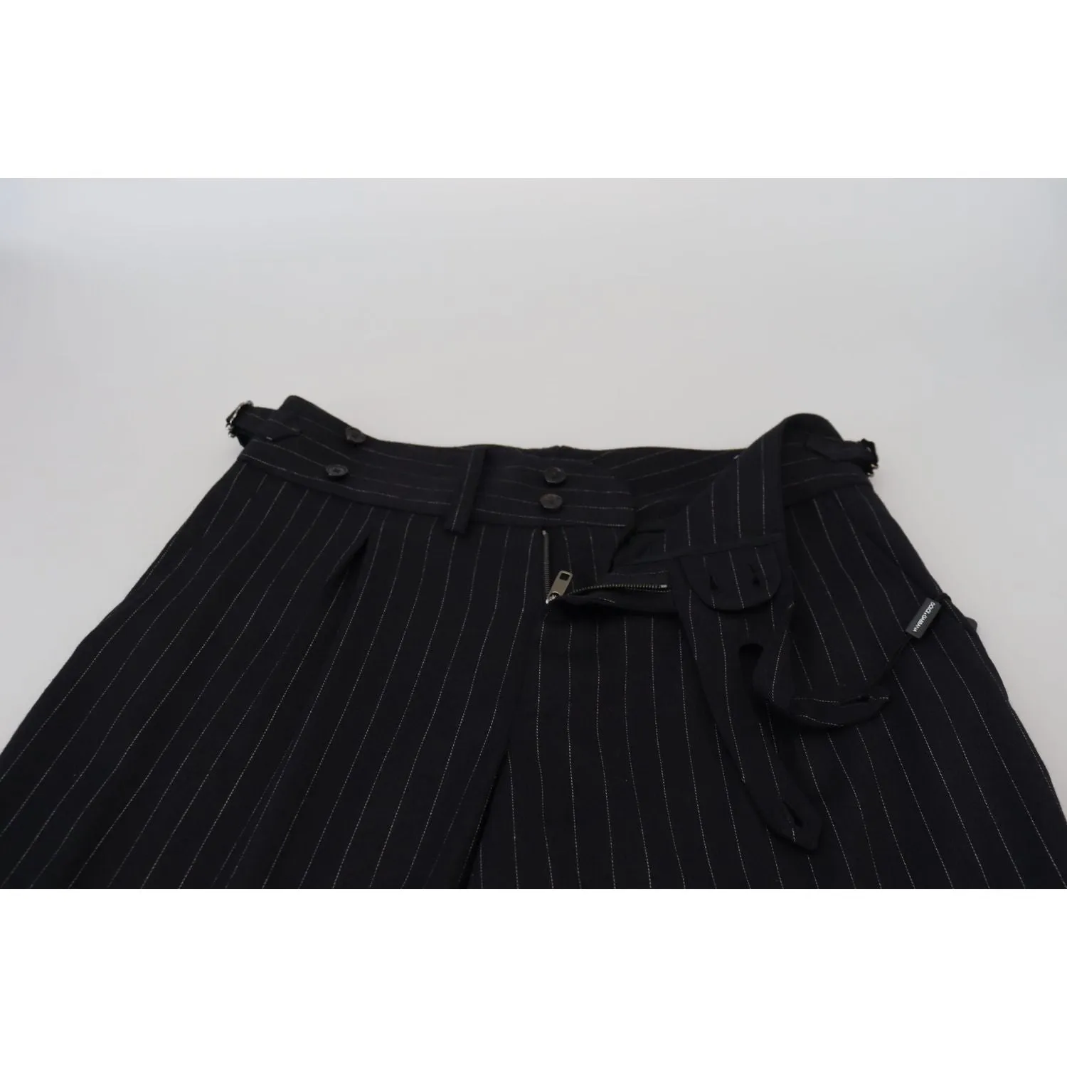 Dolce & Gabbana Elegant Black Striped Wool Blend Trousers