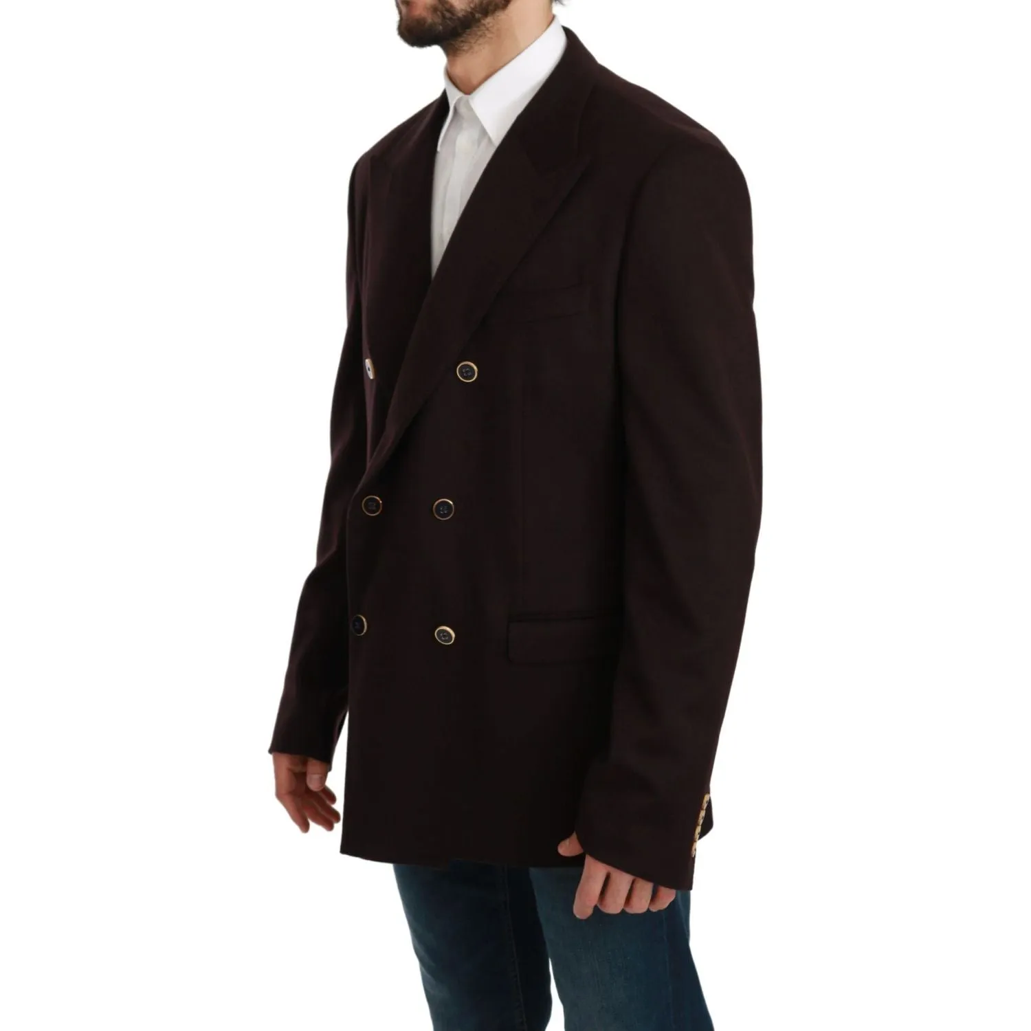 Dolce & Gabbana Elegant Bordeaux Taormina Cashmere Blazer