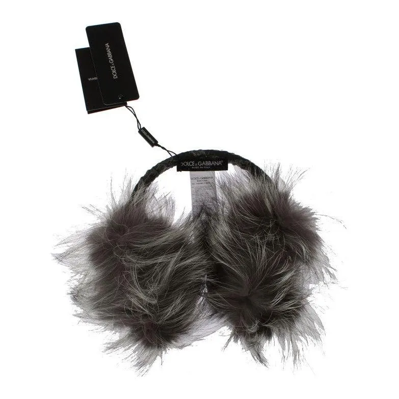 Dolce & Gabbana Elegant Fur and Crystal Ear Muffs