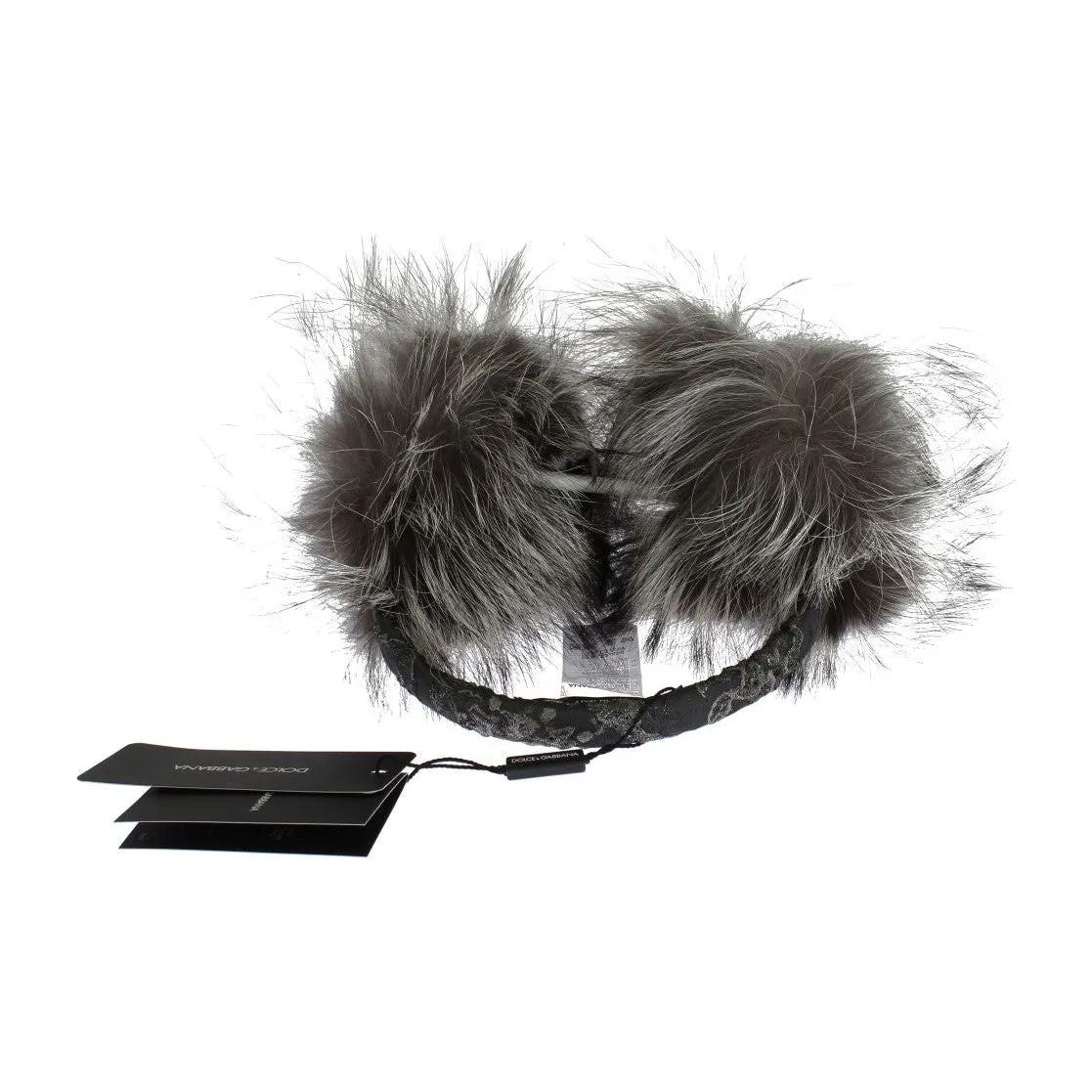 Dolce & Gabbana Elegant Fur and Crystal Ear Muffs