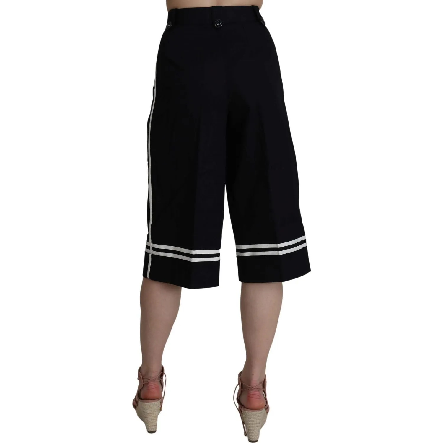 Dolce & Gabbana Elegant High Waist Black Cotton Pants