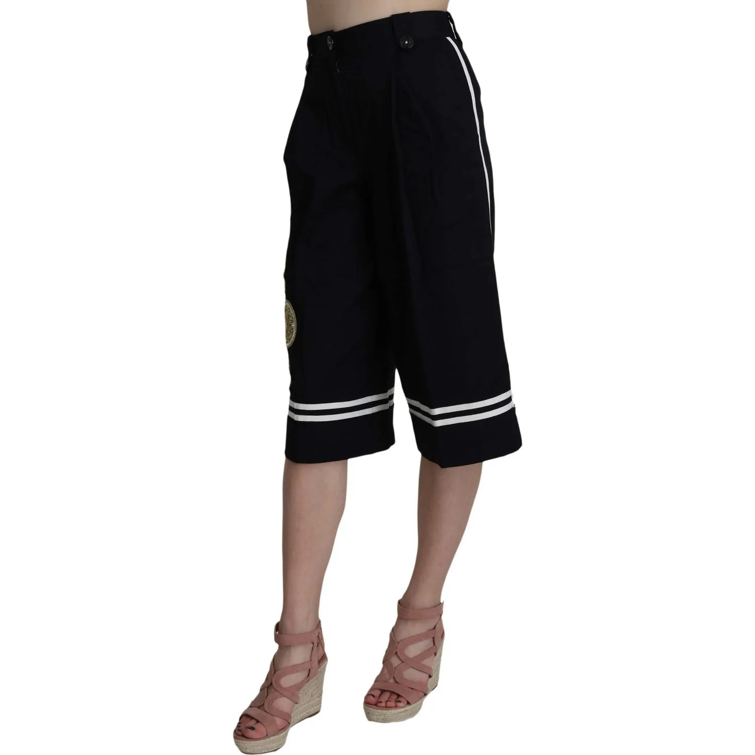 Dolce & Gabbana Elegant High Waist Black Cotton Pants