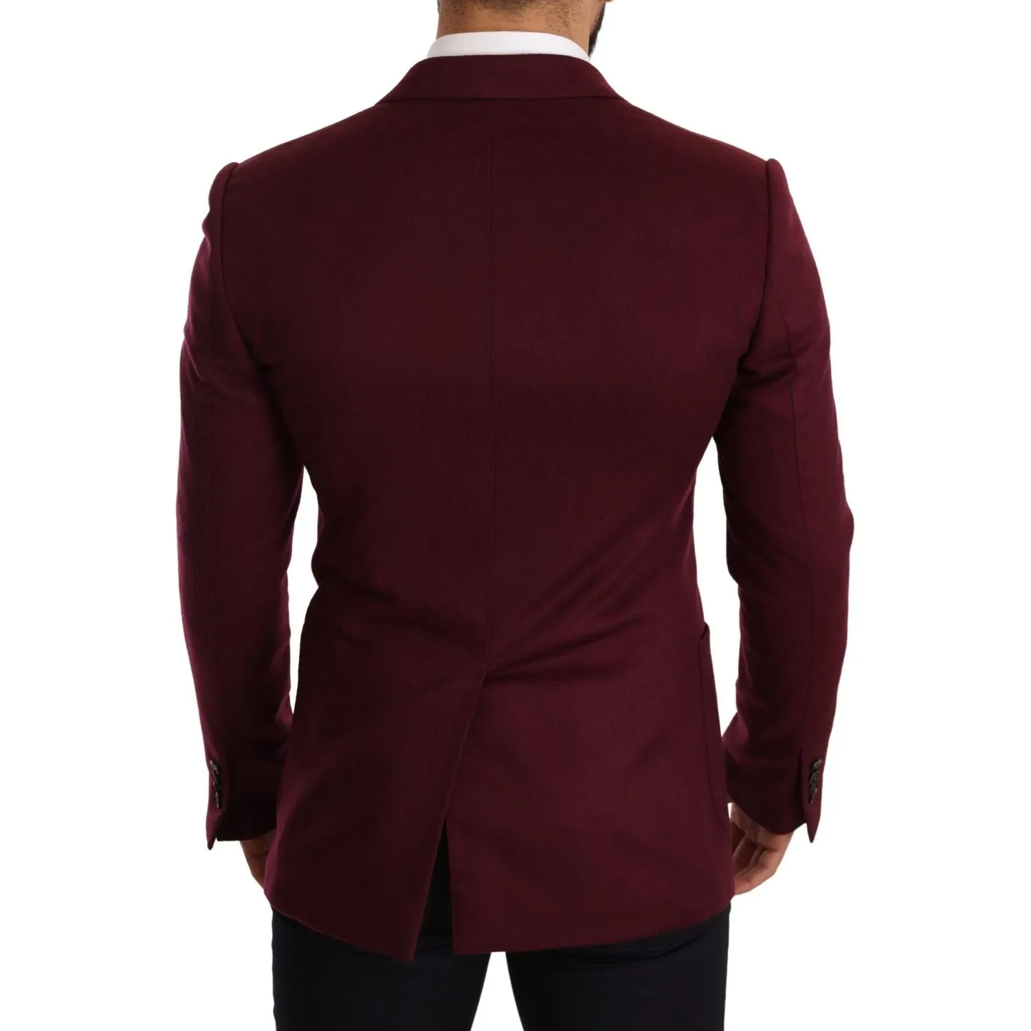 Dolce & Gabbana Elegant Maroon Bordeaux Cashmere Blazer