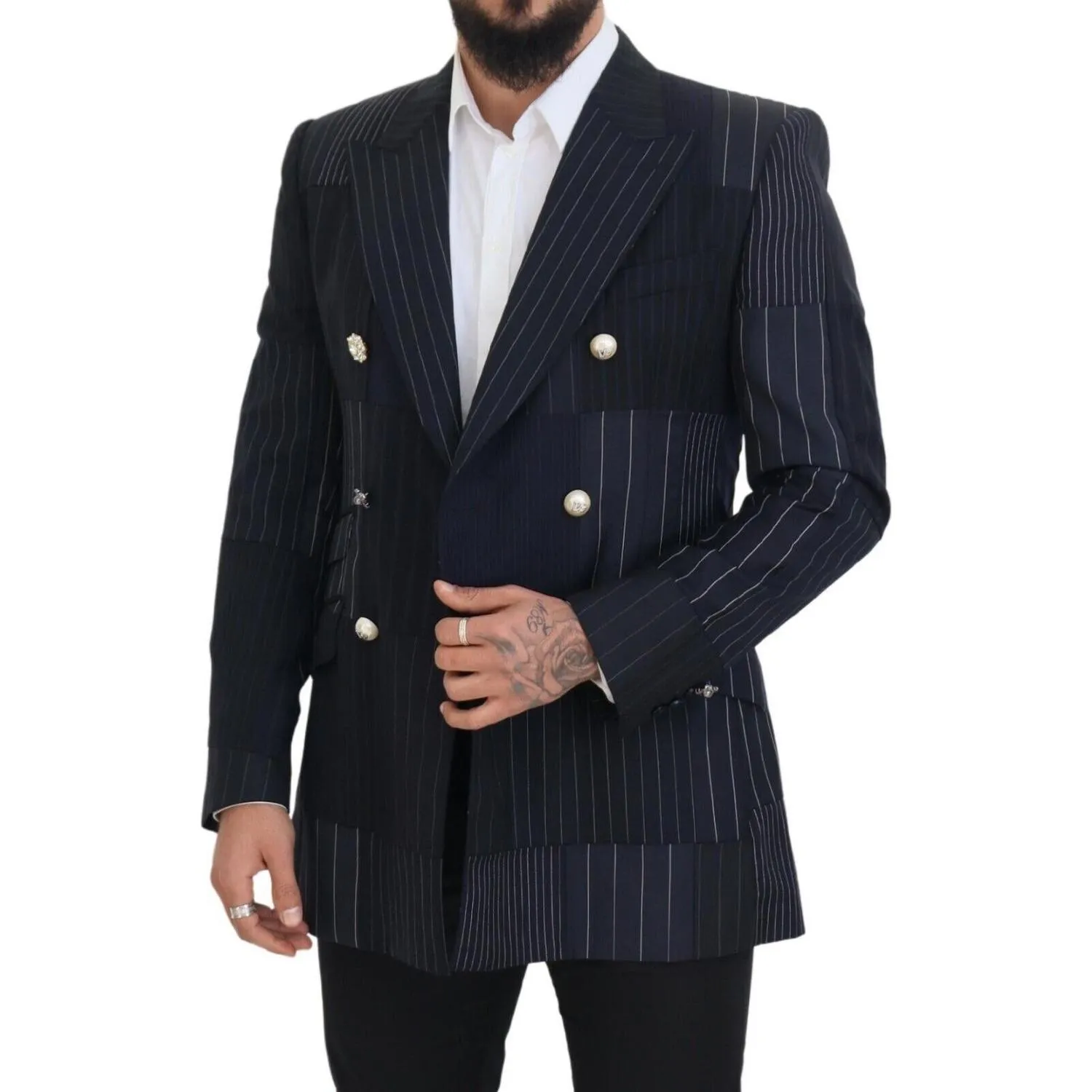 Dolce & Gabbana Elegant Navy Slim-Fit Double Breasted Blazer