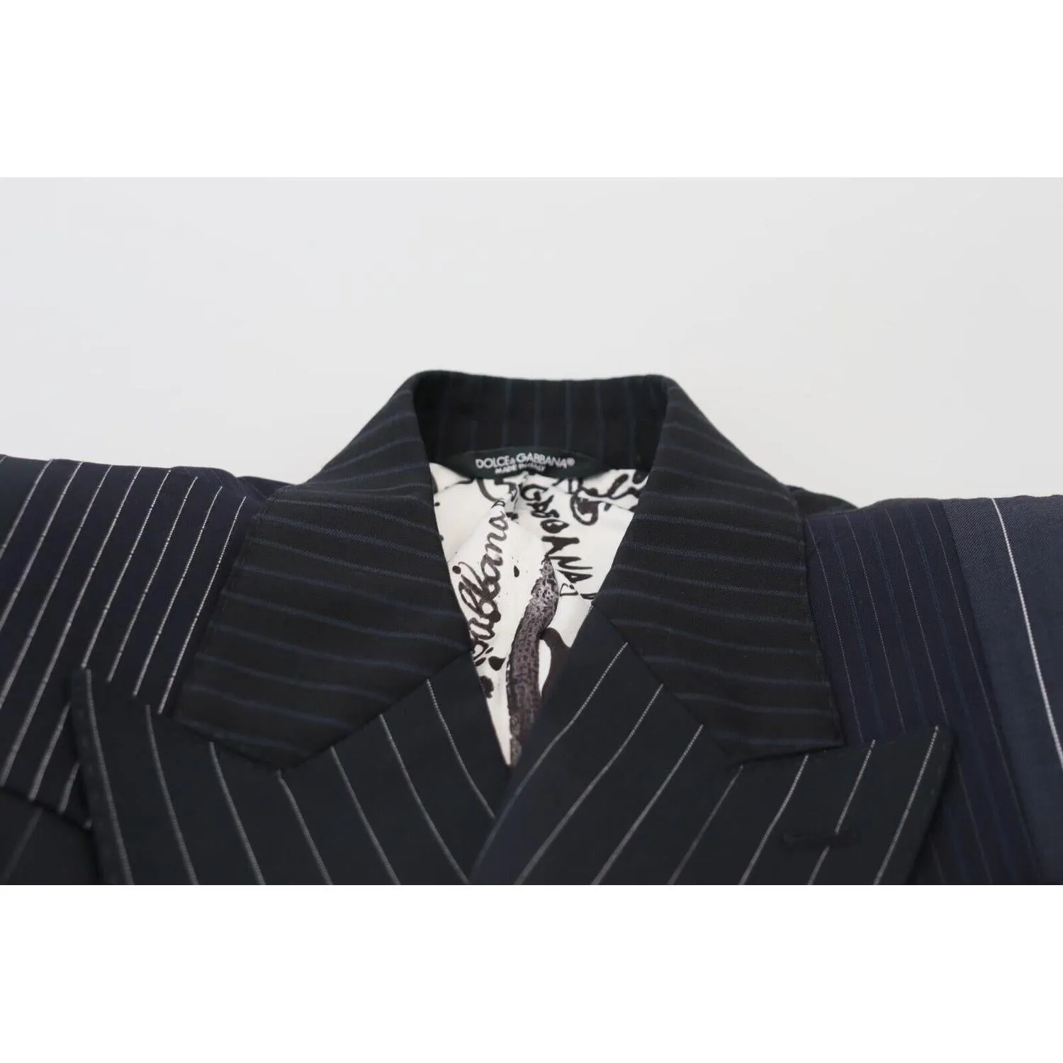 Dolce & Gabbana Elegant Navy Slim-Fit Double Breasted Blazer