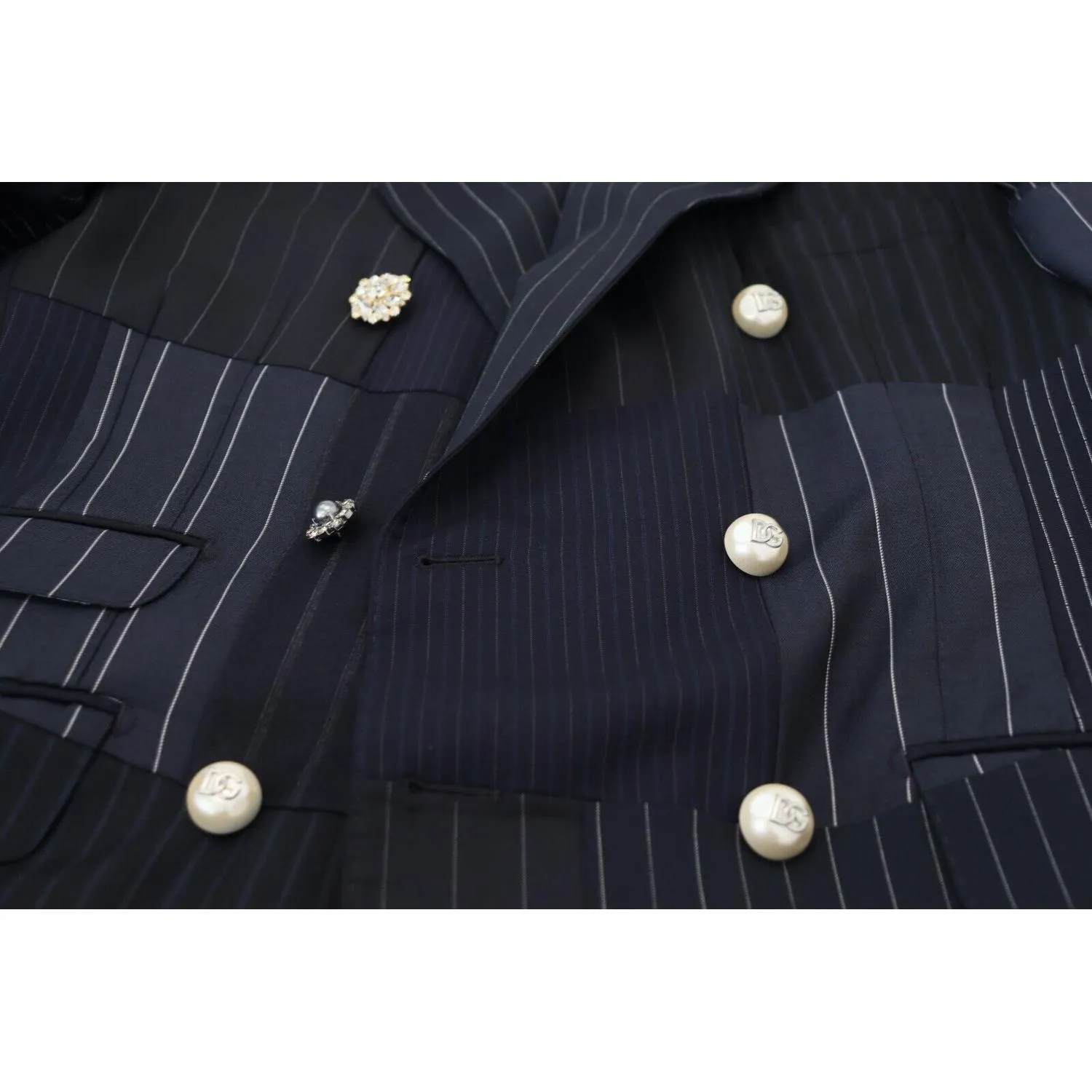 Dolce & Gabbana Elegant Navy Slim-Fit Double Breasted Blazer