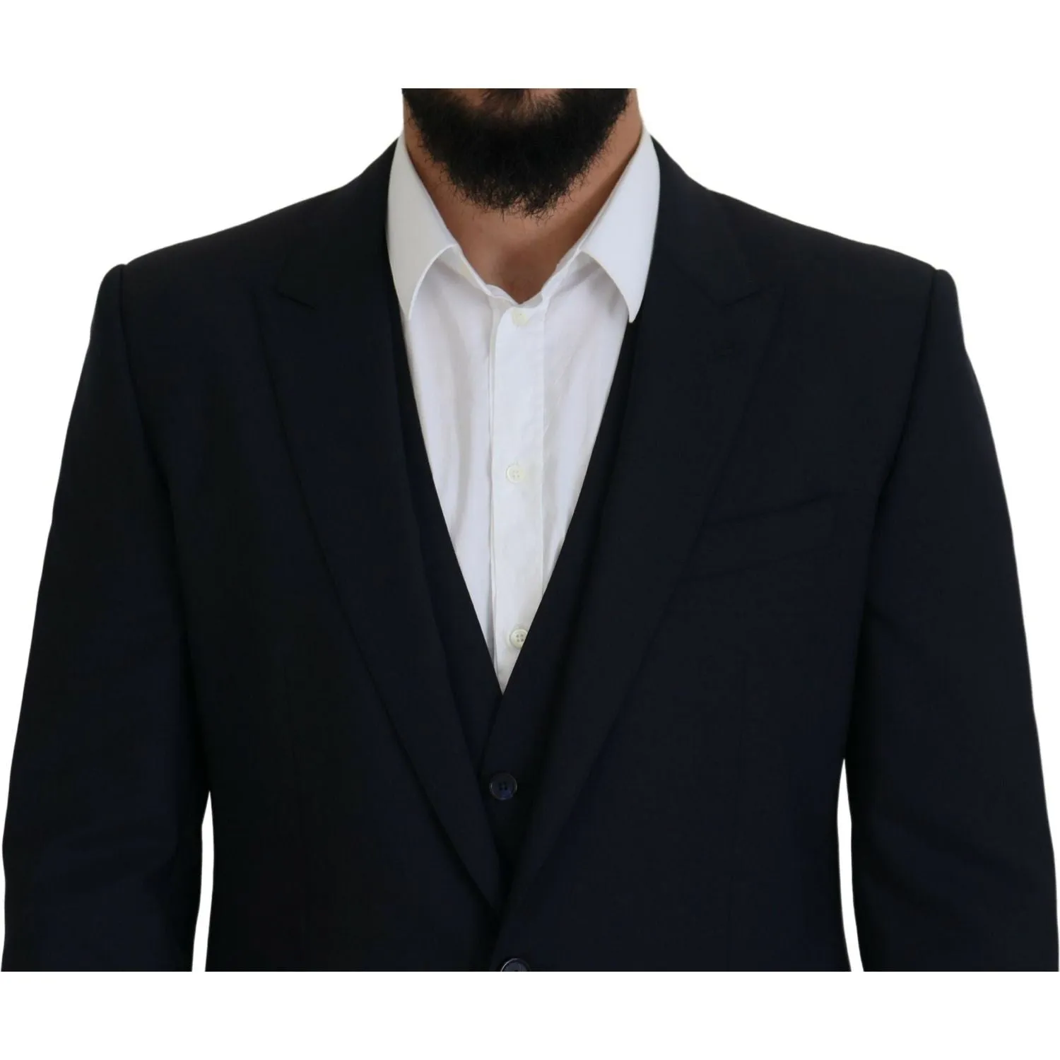 Dolce & Gabbana Elegant Navy Wool Blend Martini Blazer