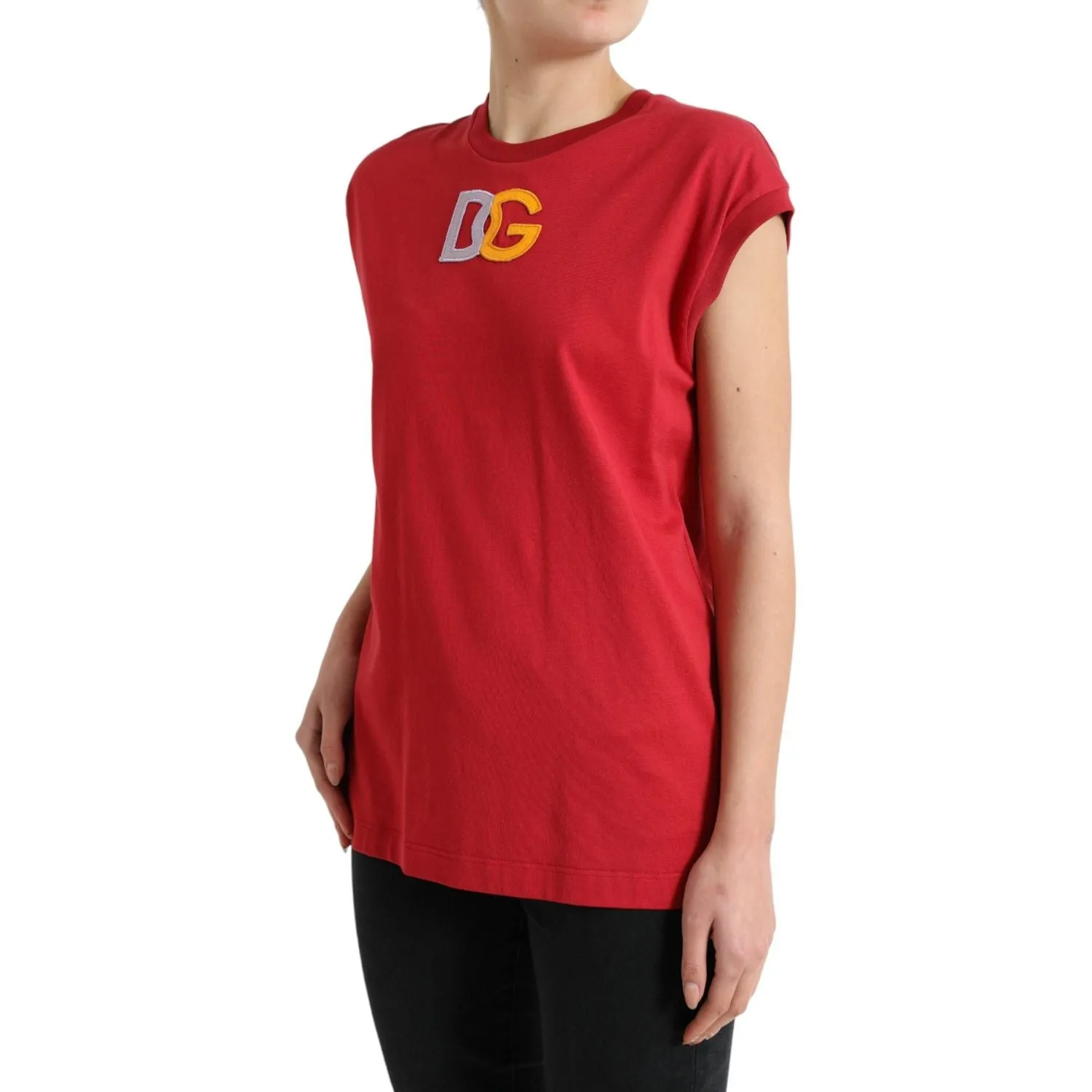 Dolce & Gabbana Elegant Red Cotton Crew Neck Tank Top