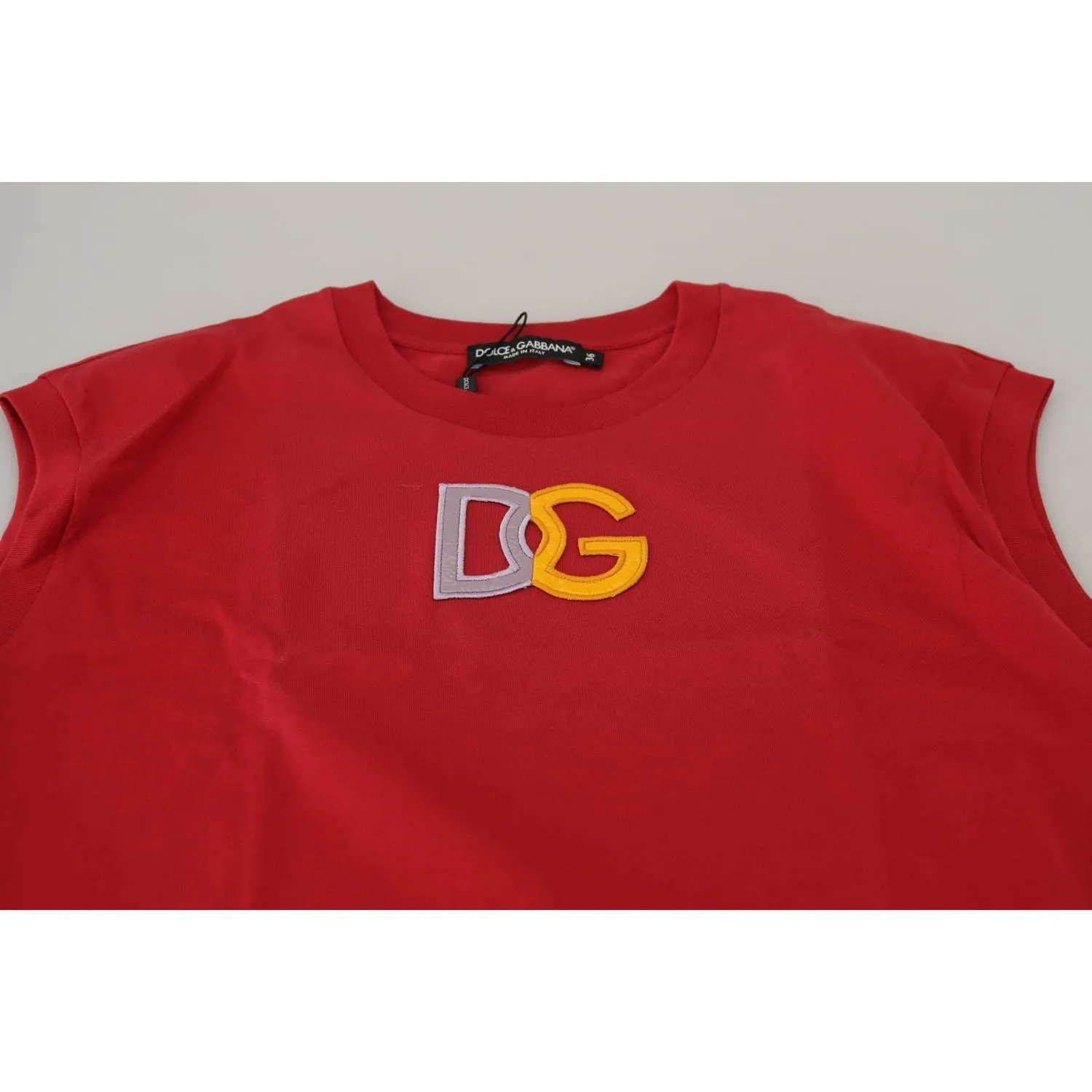 Dolce & Gabbana Elegant Red Sleeveless Cotton Tank Top