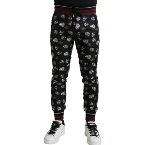 Dolce & Gabbana Elegant Silk Jogging Trousers with Ring Print