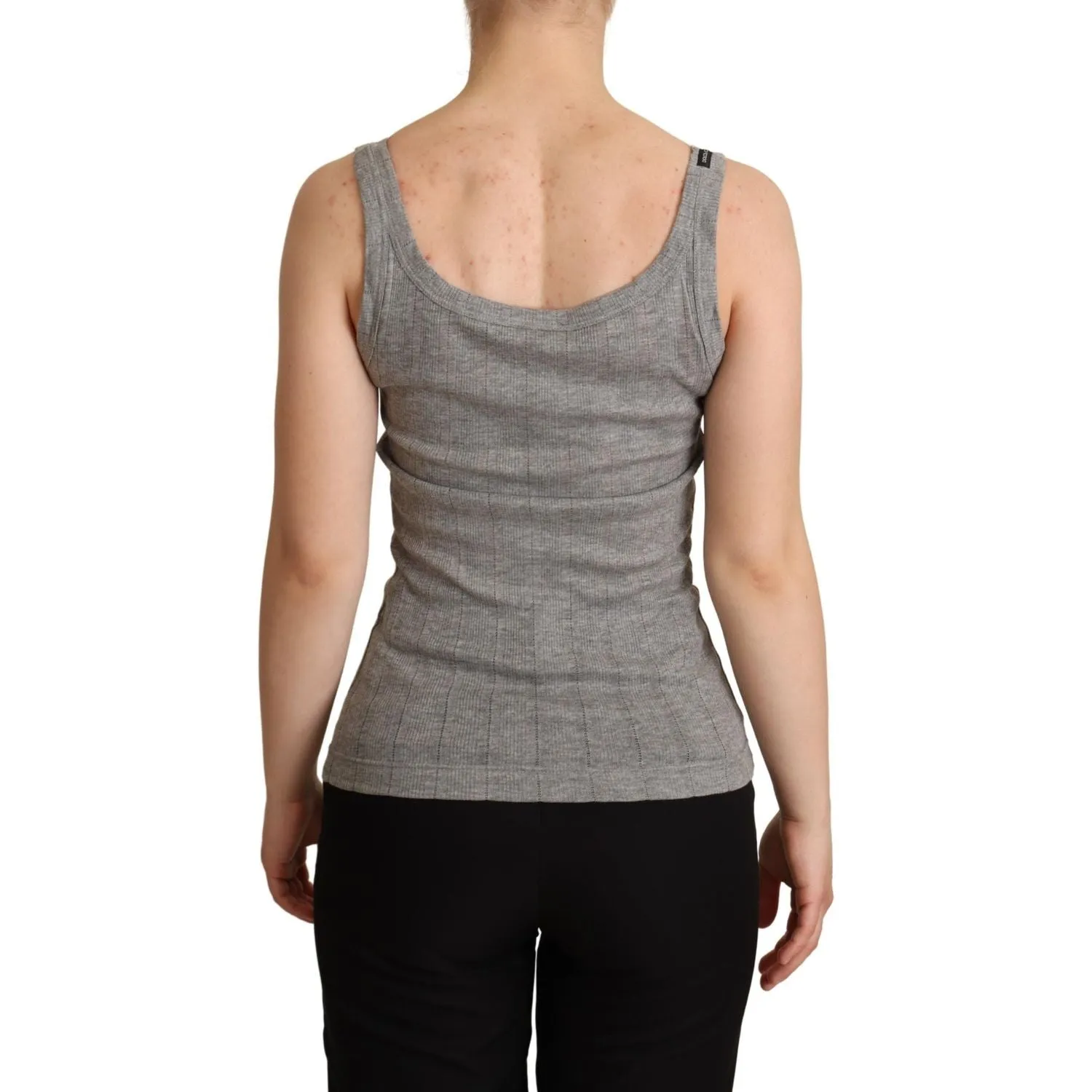 Dolce & Gabbana Elegant Sleeveless Gray Tank Top