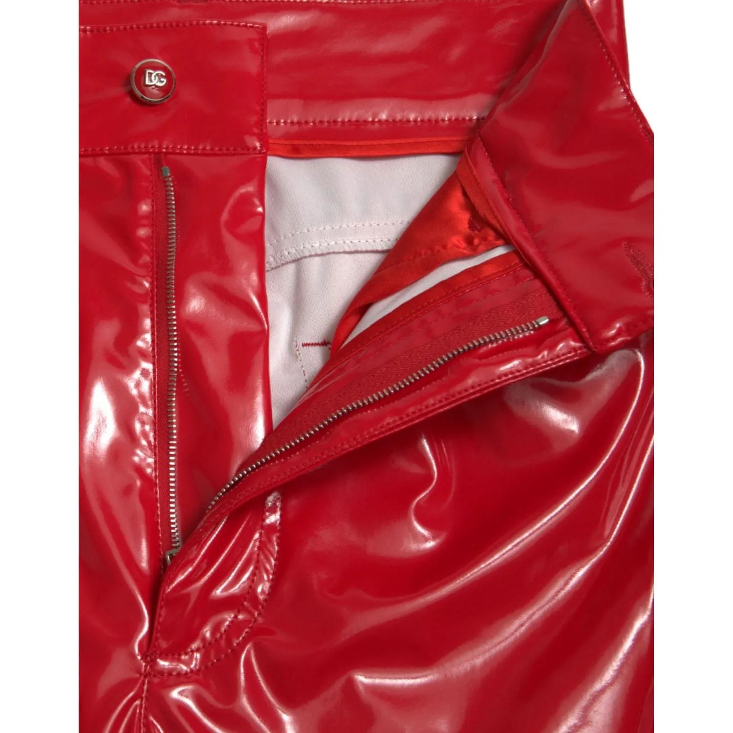 Dolce & Gabbana High Waist Red Skinny Pants - Sleek and Chic