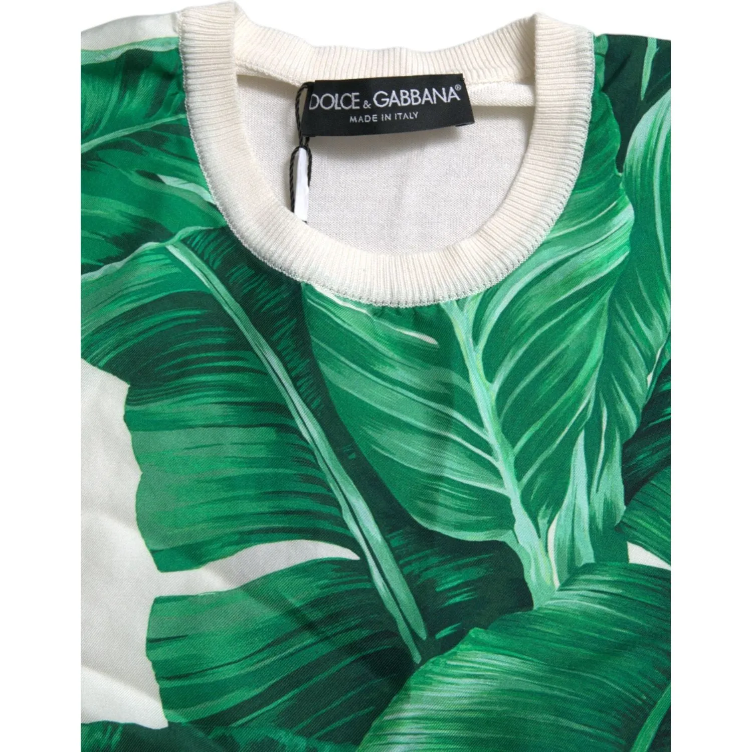 Dolce & Gabbana Silk Banana Leaf Print Tank Top