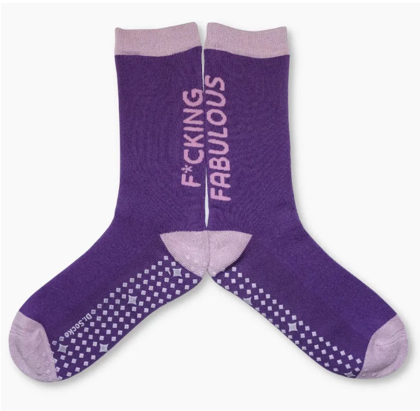 Dr Socko F*cking Fabulous Non Slip Crew Socks -Medium