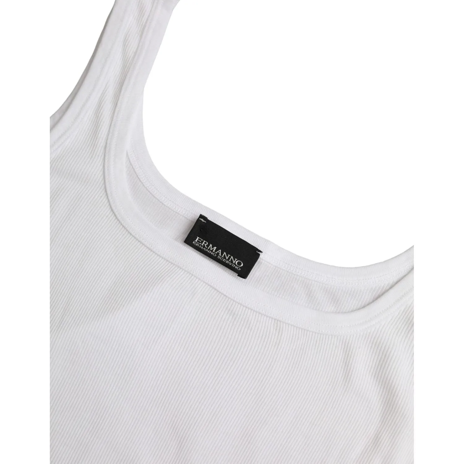 Ermanno Scervino White Cotton Sleevelesss Tank Casual Top