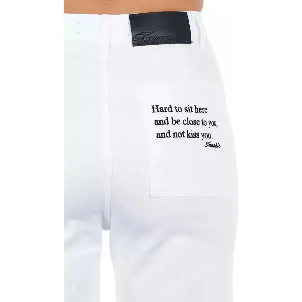 Frankie Morello White Cotton Women Trouser