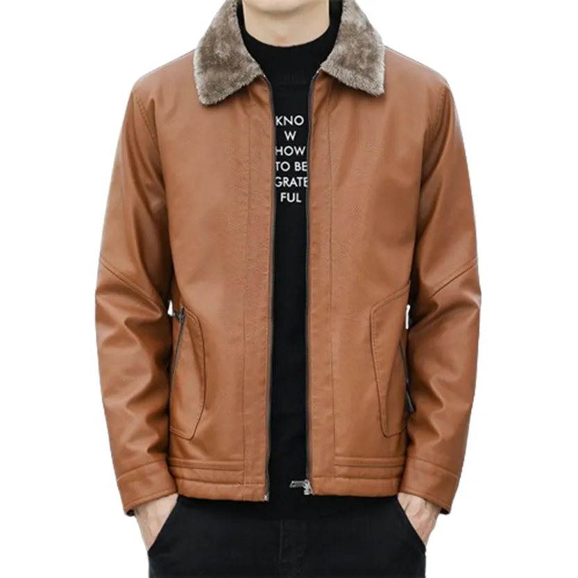 Funki Buys | Jackets | Men's Warm Faux Fleece Leather Jackets