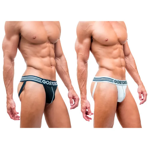 Gostoso Underwear - Solid Gostoso Stripes Logo Jockstrap 2-pack Underwear