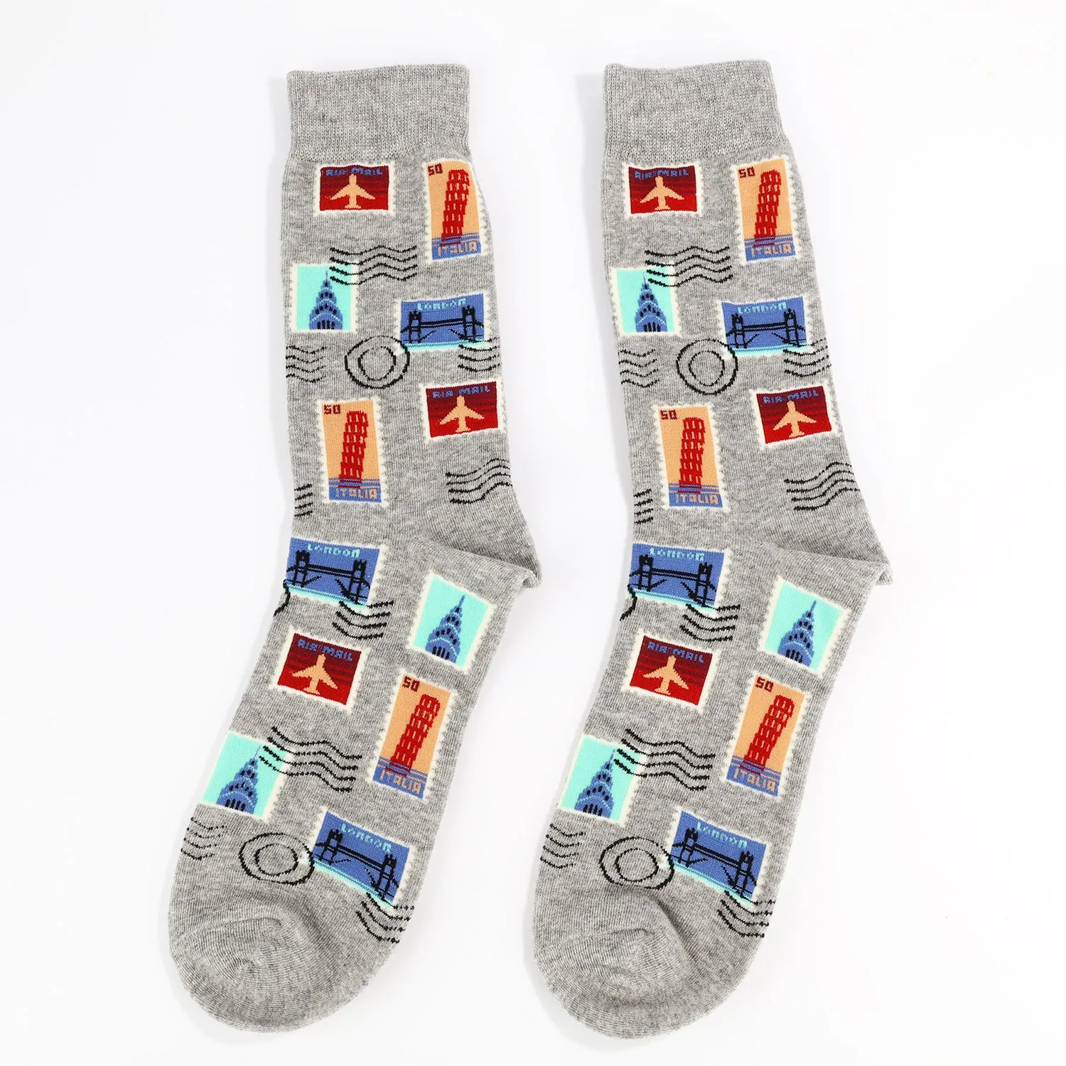 Gray Stamp Socks