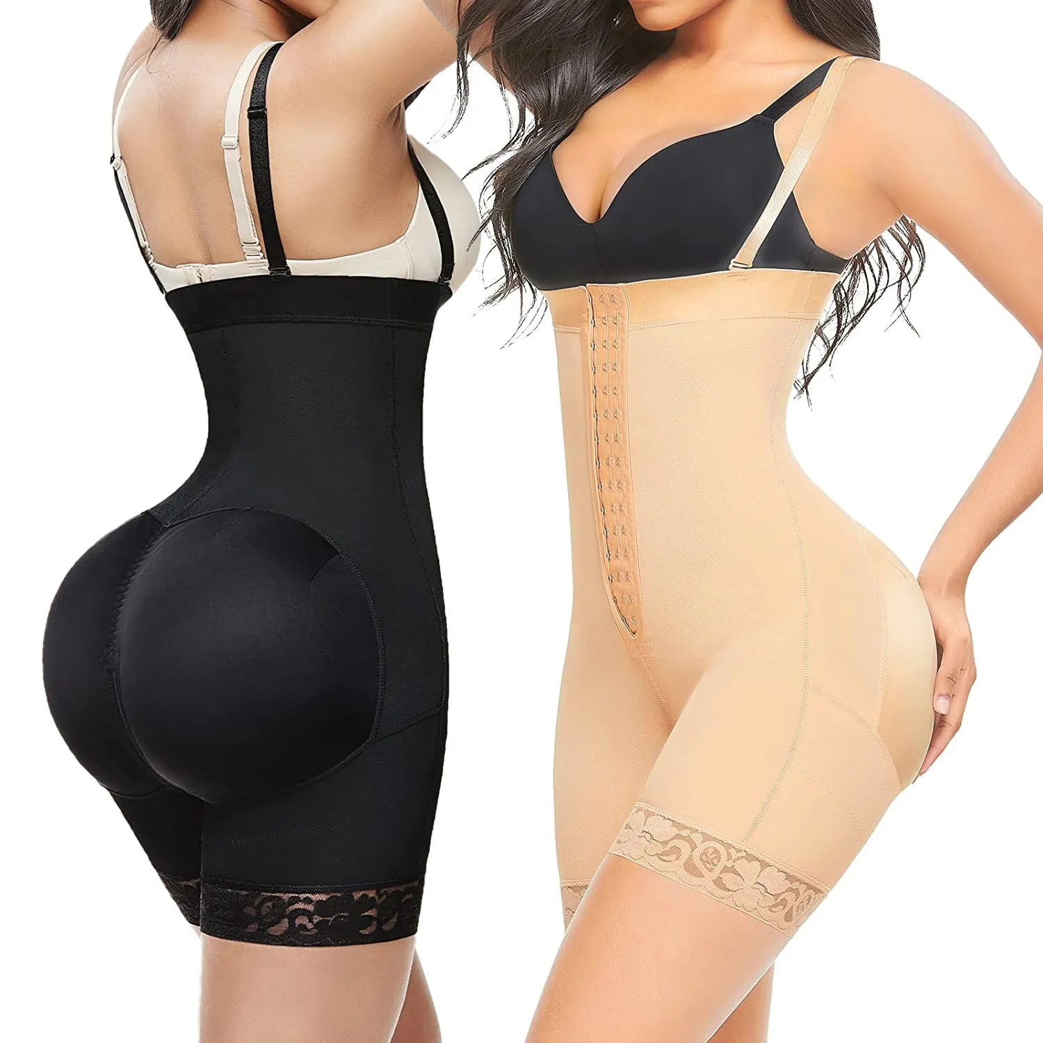 High Waisted Body Pants Crotch Zipper Tummy Lifting Pants Waist Trimming Shapewear Bodysuit Enhancement