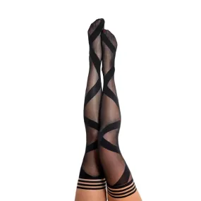 Kixies Jackie Ballet Thigh Highs Black