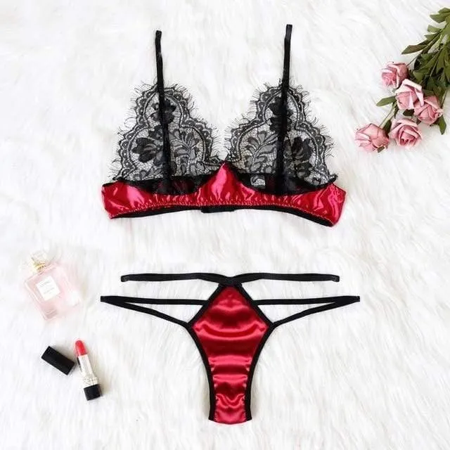 Lace Bra Crotch Lacey Underwear Set