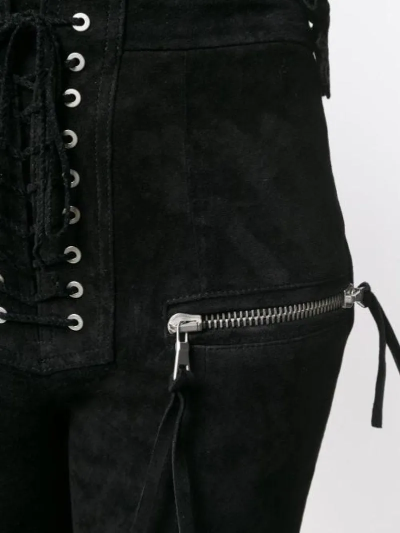 Lace-up High Waist Trousers