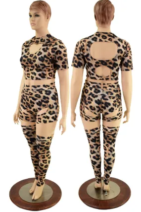 Leopard Print Nirvana Set with Thigh High Leg Warmers