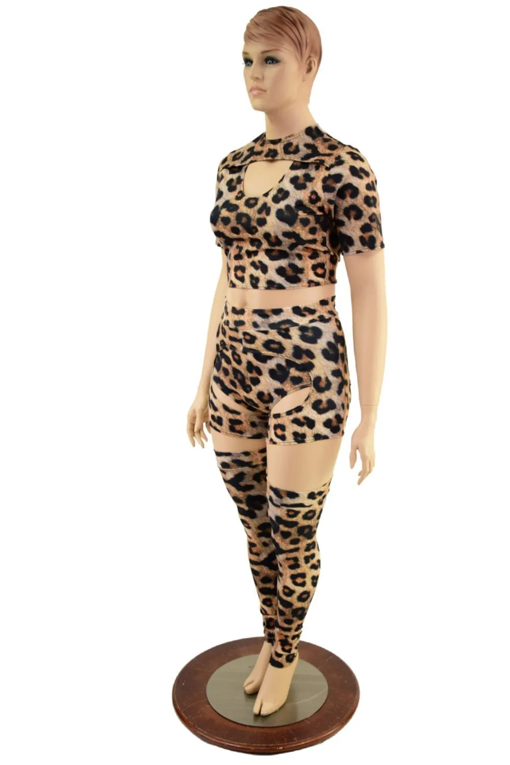 Leopard Print Nirvana Set with Thigh High Leg Warmers