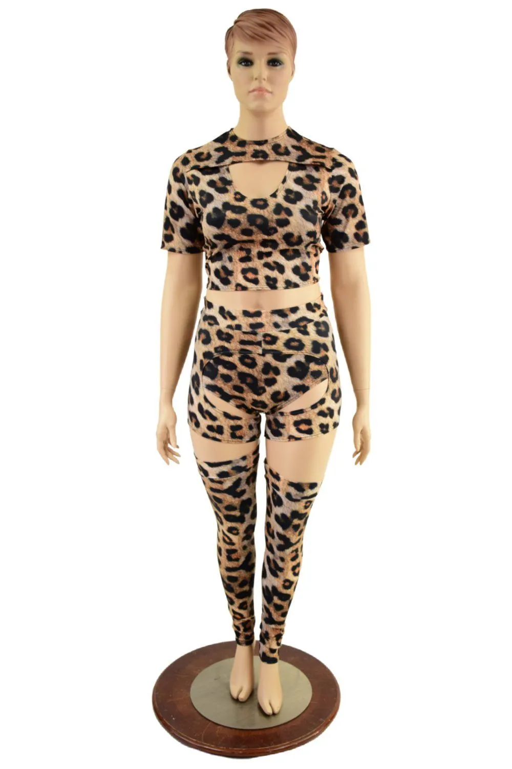 Leopard Print Nirvana Set with Thigh High Leg Warmers