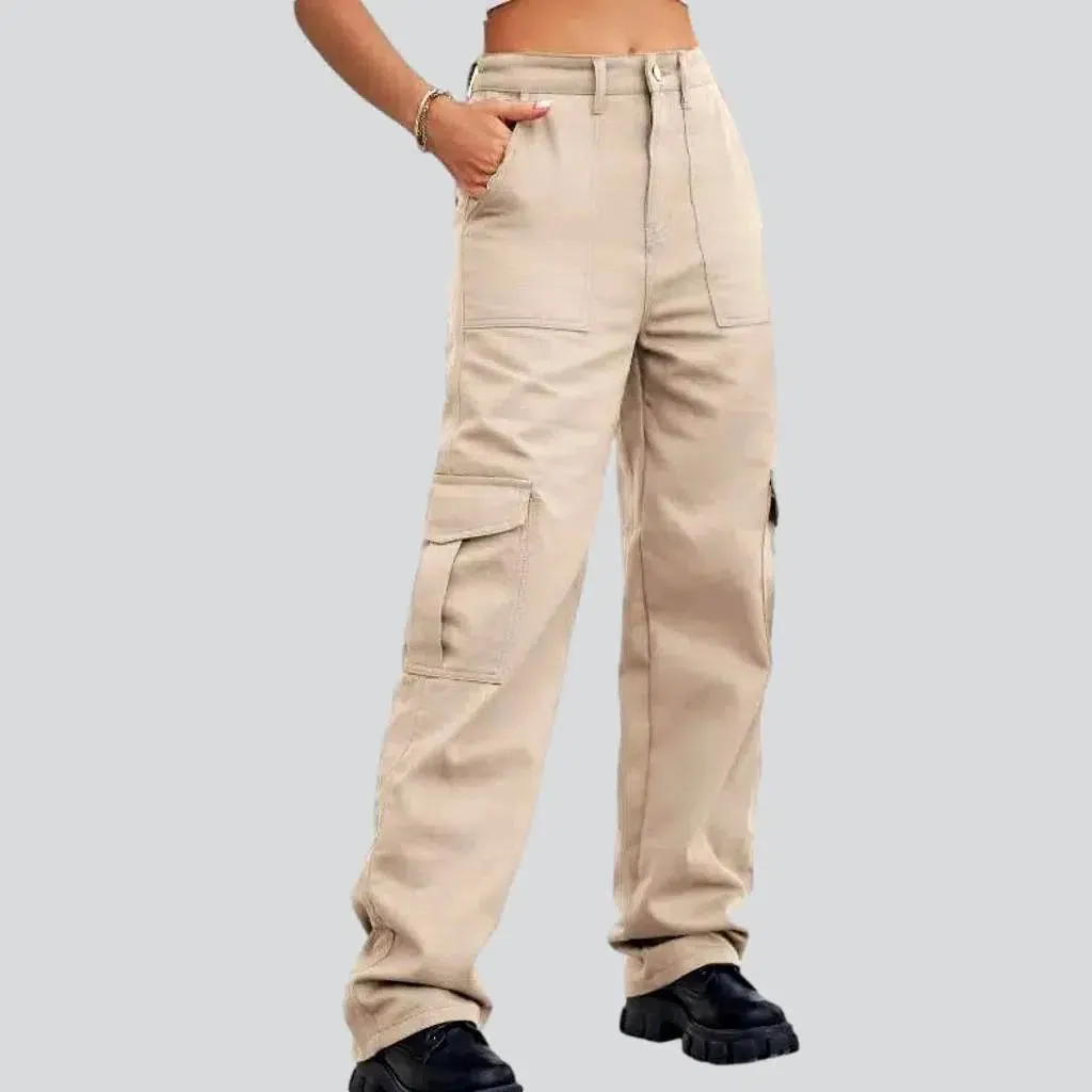 Loose straight women's denim pants