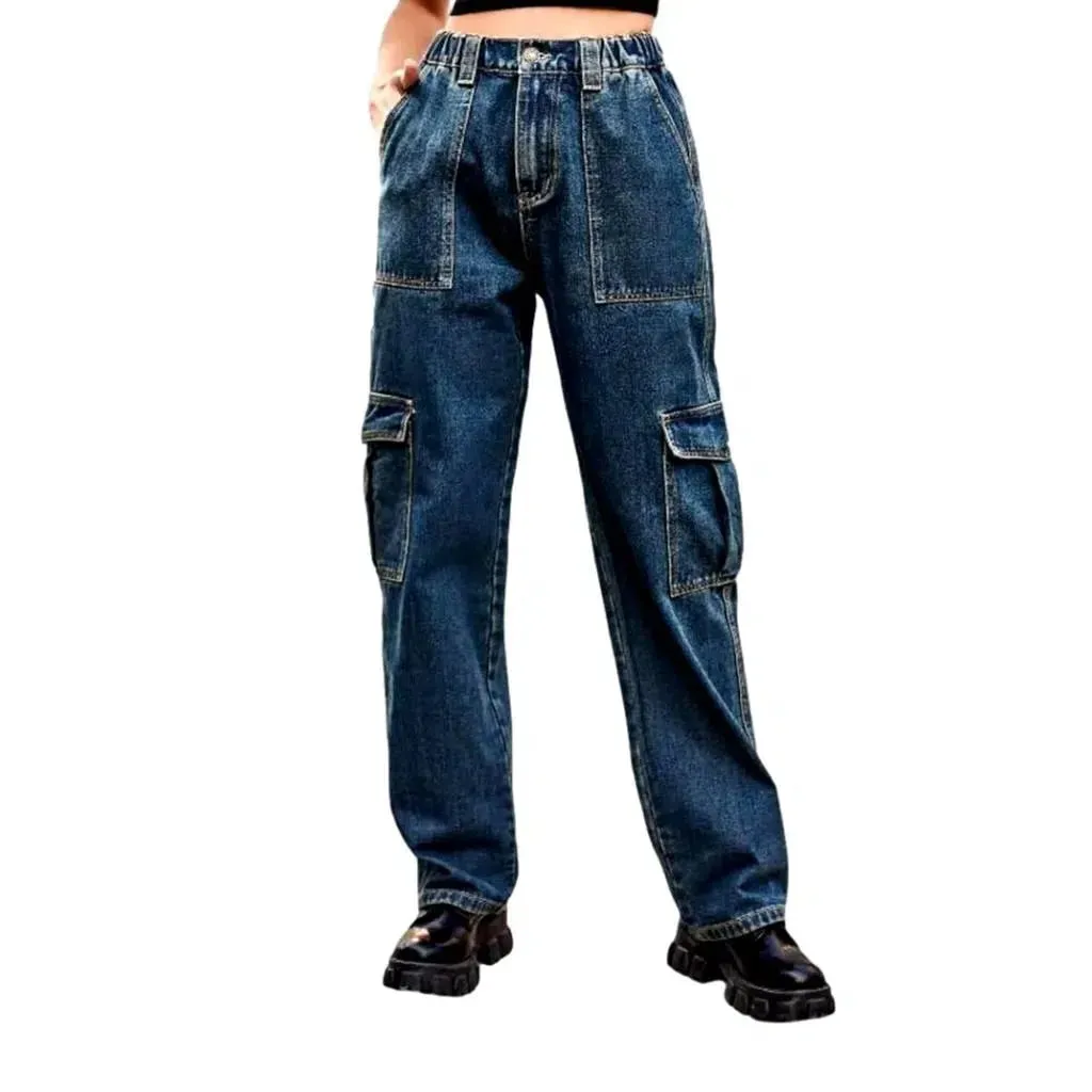 Loose straight women's denim pants