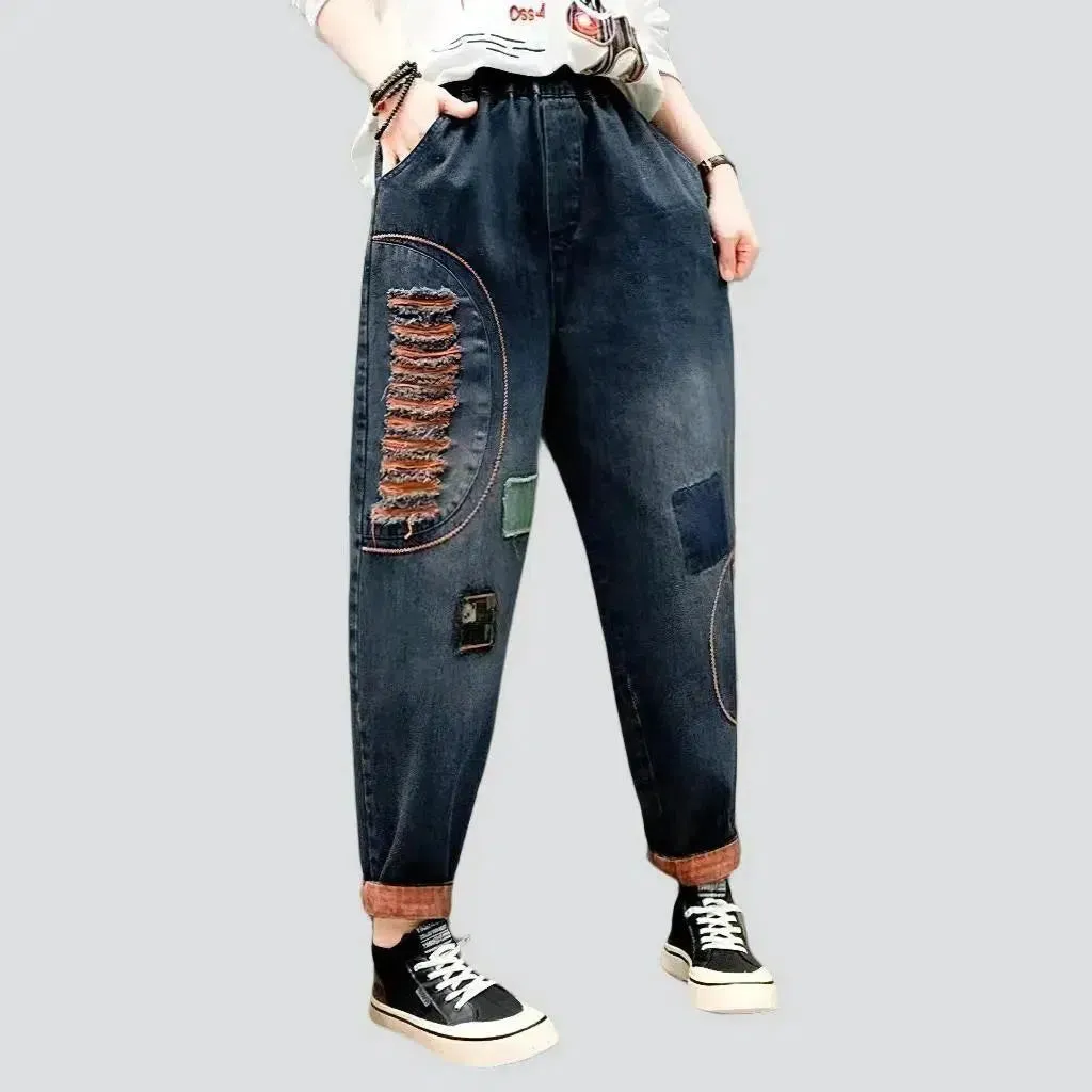 Loose vintage jeans pants
 for women