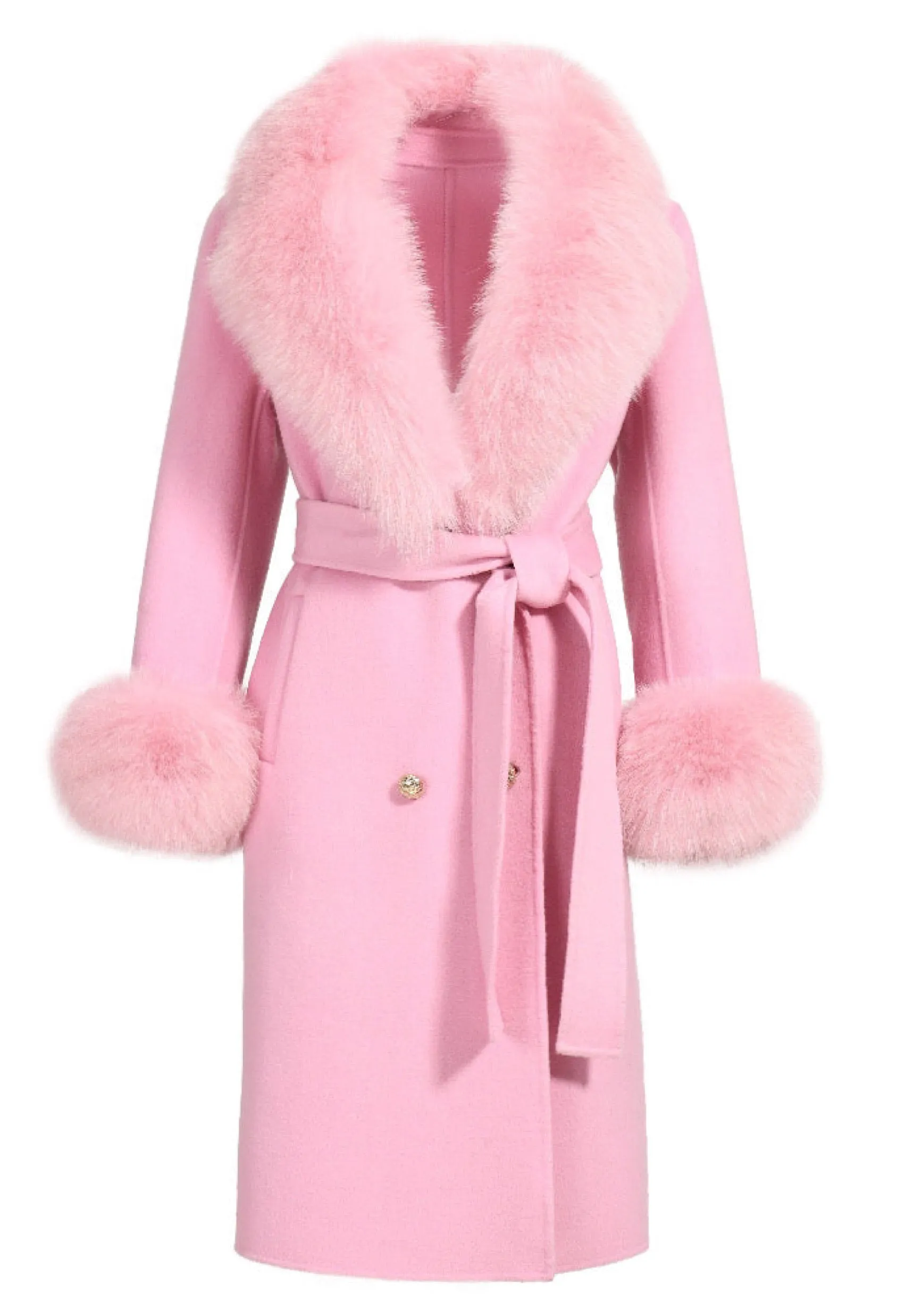 Malia Baby Pink Cashmere Coat